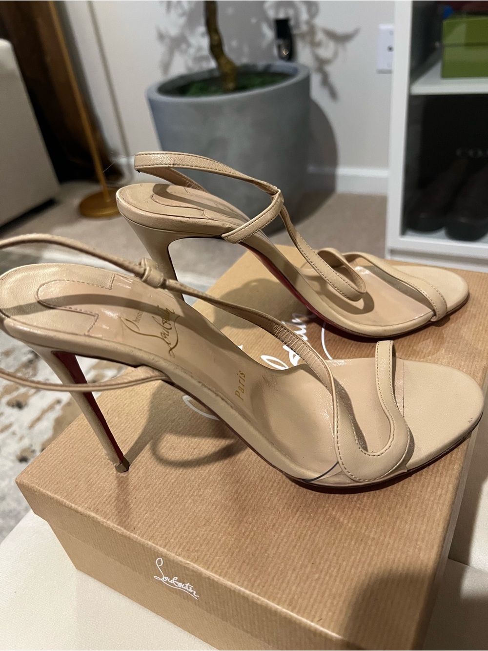 Christian Louboutin Rosalie Leather Strappy Heels